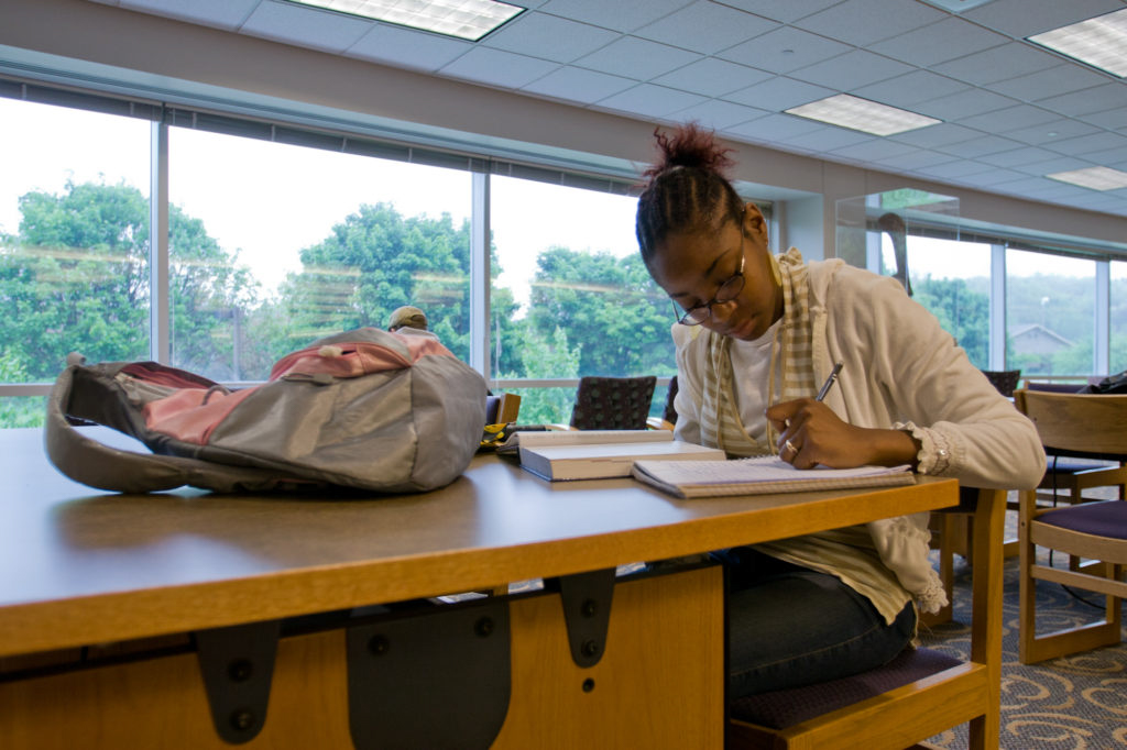 student studying